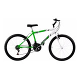 Bicicleta De Passeio Ultra Bikes Bike Aro 24 Bicolor 18 Marchas Freios V brakes Cor Verde kawasaki branco