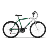 Bicicleta De Passeio Ultra Bikes Bike Aro 26 Bicolor 18 Marchas Freios V brakes Cor Verde branco