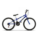 Bicicleta De Passeio Ultra Bikes Bike Rebaixada Aro 24 18 Marchas Freios V brakes Cor Azul