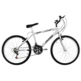 Bicicleta De Passeio Ultra Bikes Esporte Aro 24 Reforçada Freio V Brake 18 Marchas Branco