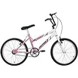 Bicicleta De Passeio Ultra Bikes Esporte Bicolor Aro 20 Reforçada Freio V Brake Infantil Juvenil Menina Rosa Bebê Branco