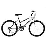 Bicicleta De Passeio Ultra Bikes Esporte Bicolor Aro 24 Reforçada Freio V Brake   18 Marchas Preto Branco