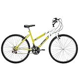 Bicicleta De Passeio Ultra Bikes Esporte Bicolor Aro 26 Reforçada Freio V Brake 18 Marchas Amarelo Branco