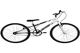 Bicicleta De Passeio Ultra Bikes Esporte Bicolor Rebaixada Aro 24 Reforçada Freio V Brake Sem Marcha Preto Branco