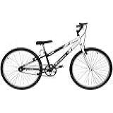Bicicleta De Passeio Ultra Bikes Esporte Bicolor Rebaixada Aro 26 Reforçada Freio V Brake Sem Marcha Preto Fosco Branco