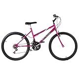 Bicicleta De Passeio Ultra Bikes Esporte Chrome Line Aro 24 Reforçada Freio V Brake 18 Marchas Rosa Pink Feminina