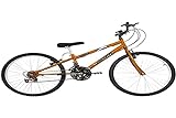 Bicicleta De Passeio Ultra Bikes Esporte Chrome Line Rebaixada Aro 24 Reforçada Freio V Brake 18 Marchas Laranja Orange