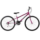Bicicleta De Passeio Ultra Bikes Esporte Chrome Line Rebaixada Aro 26 Reforçada Freio V Brake 18 Marchas Rosa Pink Feminina