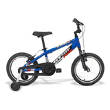 Bicicleta De Passeio urbana Infantil Gtsm1 Aro 16 Tamanhounico Freio V brakes Cor Azul Com Rodas De Treinamento