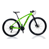 Bicicleta Deeper Aro 29 Alumínio Verde Tamanho 21 Shimano Tourney 24v Cabeamento Interno De Marcha Freio A Disco