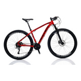 Bicicleta Deeper Aro 29 Alumínio Vermelho Tamanho 21 Shimano Tourney 24v Cabeamento Interno De Marcha Freio A Disco
