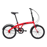 Bicicleta Dobrável Plegable Durban Eco Aro 20 1v Freios V brakes Cor Vermelho Com Descanso Lateral