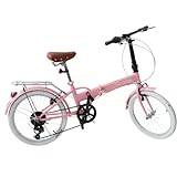 Bicicleta Dobrável Rosa Aro 20