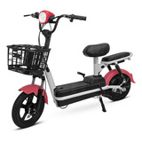 Bicicleta Elétrica 48v350w Scooter Bikelete Com Motor Cor Vermelho
