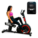 Bicicleta Ergometrica Horizontal Silenciosa Com Garrrafa Cor Preto vermelho