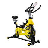 Bicicleta Ergométrica Spinning 13kg Força Inércia Garrafinha Cor Preto amarelo Não