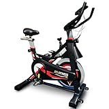 Bicicleta Ergométrica Spinning Mecânica ITS Fitness PRO 818- Roda De Inércia 8kg- Suporta Até 150kg- Preta E Vermelha