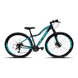 Bicicleta Feminina Adulta Ksw Mwza 21 Vel Classico Mcz10 Cor Preto azul Tamanho Do Quadro 15