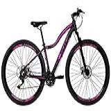Bicicleta Feminina Aro 29 Ksw Mwza Alumínio 24v Câmbios Shimano Garfo Suspensão 15 Preto Rosa 