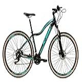 Bicicleta Feminina Aro 29 Ksw Mwza Alumínio 24v Shimano Garfo Com Trava No Ombro 17 Preto Azul 