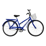 Bicicleta Feminina Ultra Bikes Wave Freios V Brake Cesta Cor Azul