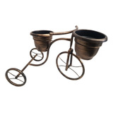 Bicicleta Floreira Com 2 Vasos Decoração Ferro Jardim Flores
