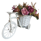 Bicicleta Flores Artificiais Arranjo Artificial Vasos Rosas