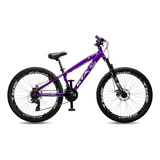 Bicicleta Freeride Krw Aro 26 Freio A Disco 24 Velocidades Cor Roxo branco
