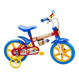 Bicicleta Infantil Aro 12 Azul vermelha Fireman Nathor Cor Vermelho azul amarelo