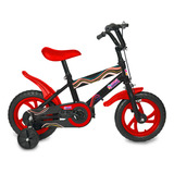 Bicicleta Infantil Aro 12 Conect Brinq Vermelha Com Rodinhas De Apoio E Segurança