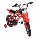 Bicicleta Infantil Aro 14 Bike Moto Cross Vermelha Unitoys