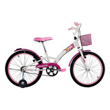 Bicicleta Infantil Aro 20 E Rodinha Feminina Passeio Fashion Cor Branco Tamanho Do Quadro Único