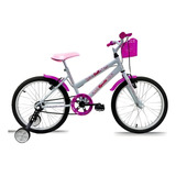 Bicicleta Infantil Aro 20 Feminina Doll Rodinha Lateral Cor Branco Tamanho Do Quadro 14