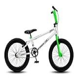 Bicicleta Infantil Aro 20 Freestyle PRO X BMX S1 Aros Freio V Brake Branco Verde