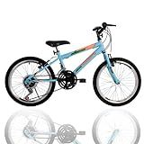 Bicicleta Infantil Athor Aro 20 Evolution Mtb 18v Azul Criança Bike Com Marcha