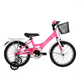 Bicicleta Infantil Athor Bliss Rosa Aro 16 Freio V brake Nylon Cor Rosa Com Rodas De Treinamento