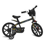 Bicicleta Infantil Batman Aro 14 Preta Bandeirante