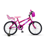 Bicicleta Infantil Feminina 20 Com Cadeira De Boneca E Cesta
