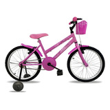 Bicicleta Infantil Feminina Com Rodinha Aro 20 Bella 2023 Cor Rosa