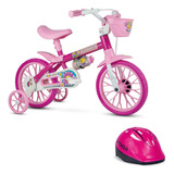 Bicicleta Infantil Feminina Nathor Flower Aro 12 Rosa Cap