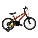 Bicicleta Infantil Infantil Athor Baby Boy 2023 Aro 16 Freios V brakes Cor Vermelho Com Rodas De Treinamento
