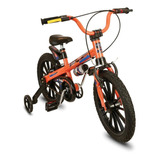 Bicicleta Infantil Infantil Nathor Extreme Aro 16 Freios V brakes Cor Laranja Com Rodas De Treinamento