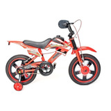 Bicicleta Infantil Infantil Unitoys Moto Cross Aro 16 Freios V brakes Cor Vermelho Com Rodas De Treinamento