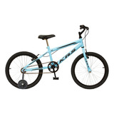 Bicicleta Infantil Krs Rebaixada Aro 20 1v Freios V-brakes Cor Azul-celeste/preto Com Rodas De Treinamento