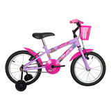Bicicleta Infantil Menina Kami Star Princesa Aro 16 C rodas Cor Lilás Tamanho Do Quadro 16
