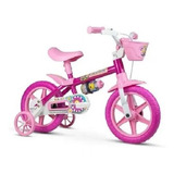 Bicicleta Infantil Nathor Flower Aro 12 Rosa Com Rodinha