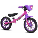 Bicicleta Infantil Sem Pedal Equilíbrio Balance Rosa Nathor