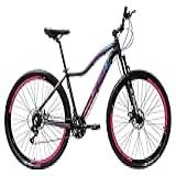 Bicicleta Ksw Aro 29 Feminina Alumínio Freio A Disco 21v 15 Preto Pink E Azul 