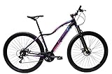 Bicicleta Ksw Aro 29 Feminina Alumínio Freio A Disco 21v Câmbios Shimano 15 Preto Pink E Azul 