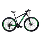 Bicicleta Ksw Xlt 100 Aro 29 17 27v Freios De Disco Hidráulico Câmbios Shimano Altus Y Shimano Alivio Cor Preto verde